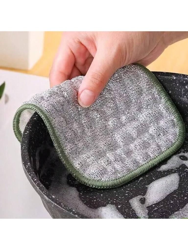 12 Piezas Color Aleatorio Esponja de Alambre de Acero Plateado Doble Cara Paño para Platos, Adecuado Para Uso Húmedo y Seco, Fácil de Enjuagar, Reutilizable