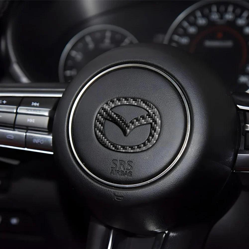 2025 Hot Car Steering Wheel Emblem Cover Auto Refit Accessories For Mazda 3 Axela CX5 CX3 CX4 CX30 CX9 Atenza Demio RX7 RX-7 RX-