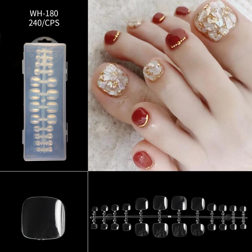 Nail Thin Nail Piece Free Engraving Grinding Trapezoidal Water Drop Almond Scrub Full Paste Half Paste Extension 240 Pieces