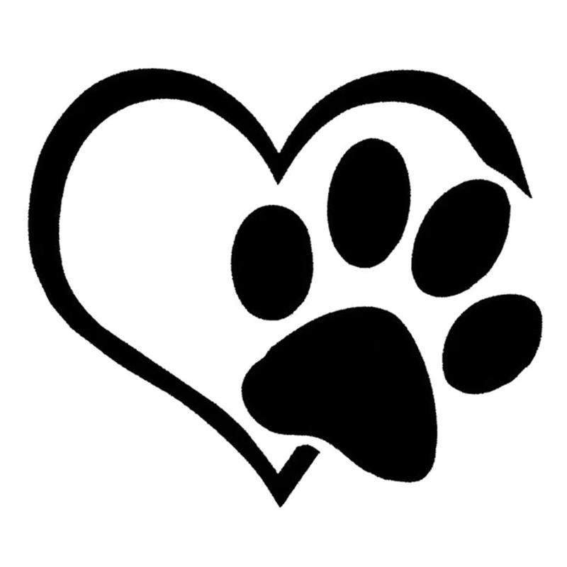 Love Heart Dog Paw Footprint Highly Reflective Sticker For Car Window Bumper Night Driving Warning Sign Reflector Animal Decal