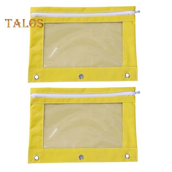 Federmäppchen mit 3 Ringen und transparentem PVC-Fenster, wasserdichtes Federmäppchen aus Oxford-Stoff, große Kapazität, Schreibwarentasche mit Reißverschluss für die Schule