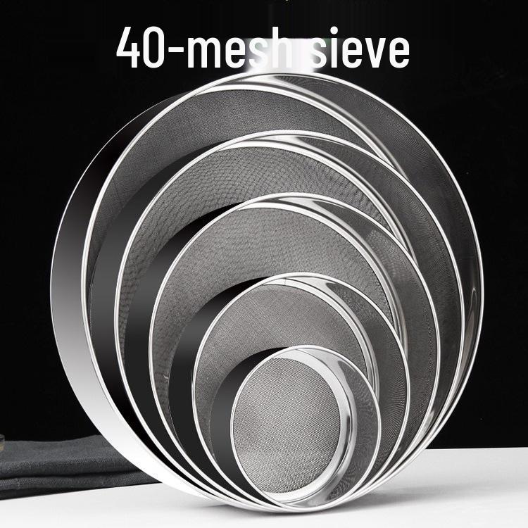 Edelstahl 40 Maschen Mehl- & Hirse-Sieb, 10CM/21CM, Feinpulver Backsieb Werkzeug