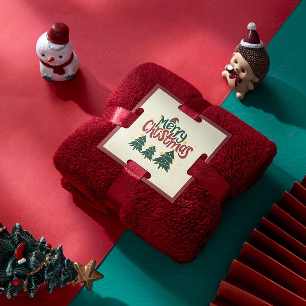 Coral Velvet Christmas Towel Reusable Xmas Holiday Decorative Face Towel Absorb Water Wash Cloth Christmas Gift Party Gift