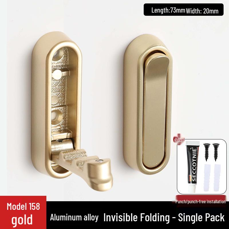 Punch-Free Foldable Clothes Hook: Modern, Invisible, Multi-functional Coat Rack for Bathroom Storage