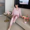 [High quality] ice silk pajamas women's new cartoon students sweet cute thin Internet celebrity loungewear spring and autumn