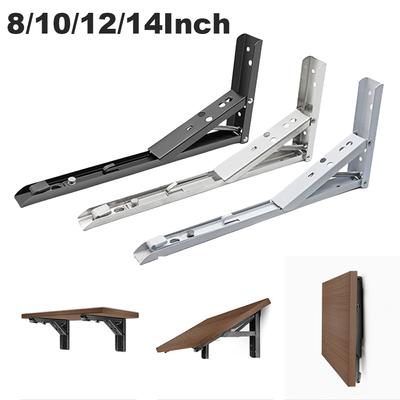 8/10/12/14 zoll Dreieck Klapp Winkel Halterung Einstellbare Wand Montiert Regal Klammern Heavy Duty Metall Faltbare Regal Halterung