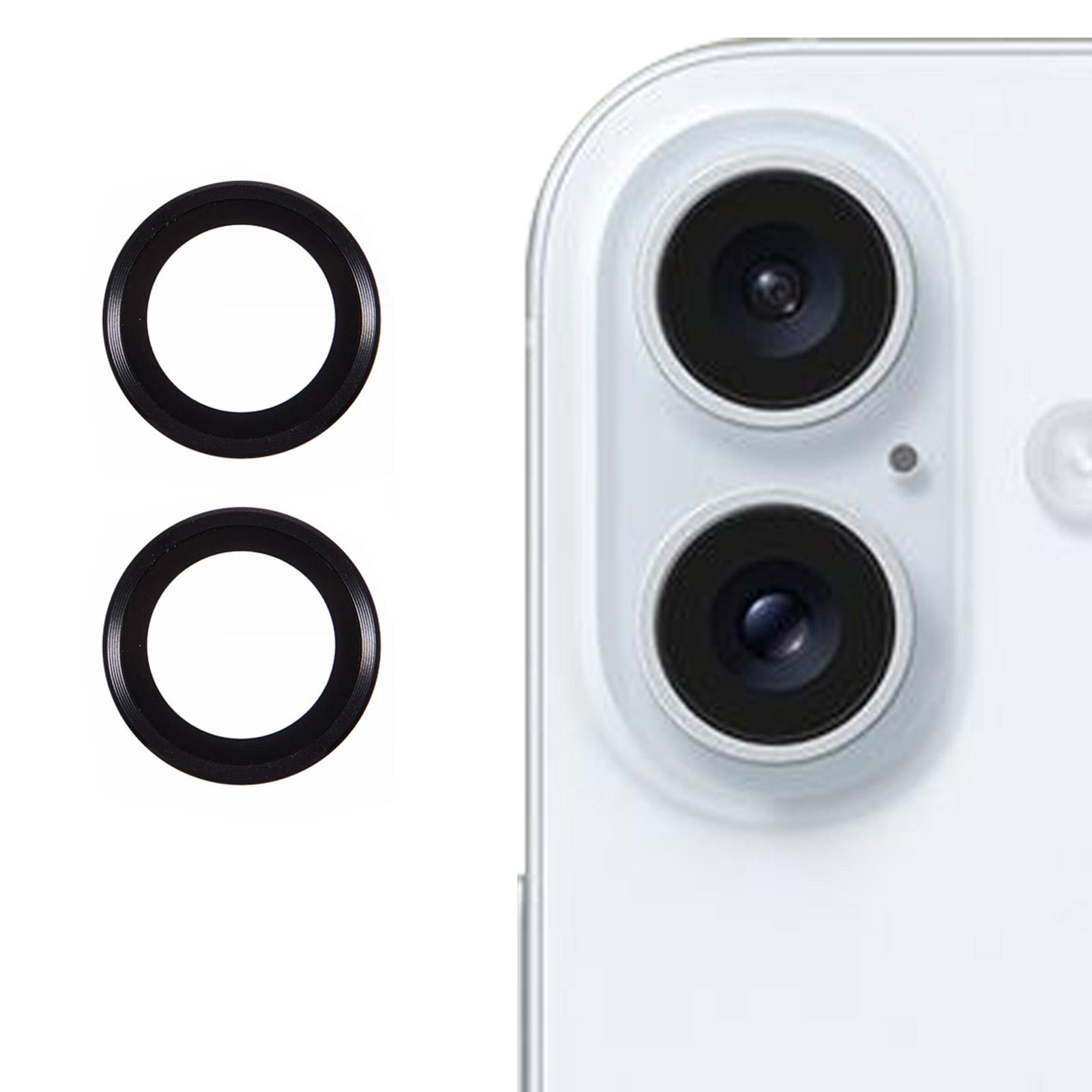 

2 шт./набір для iPhone 16 Plus/16 Захисник об єктива камери Стійка до подряпин плівка для об єктива зі скла Corning Gorilla Black