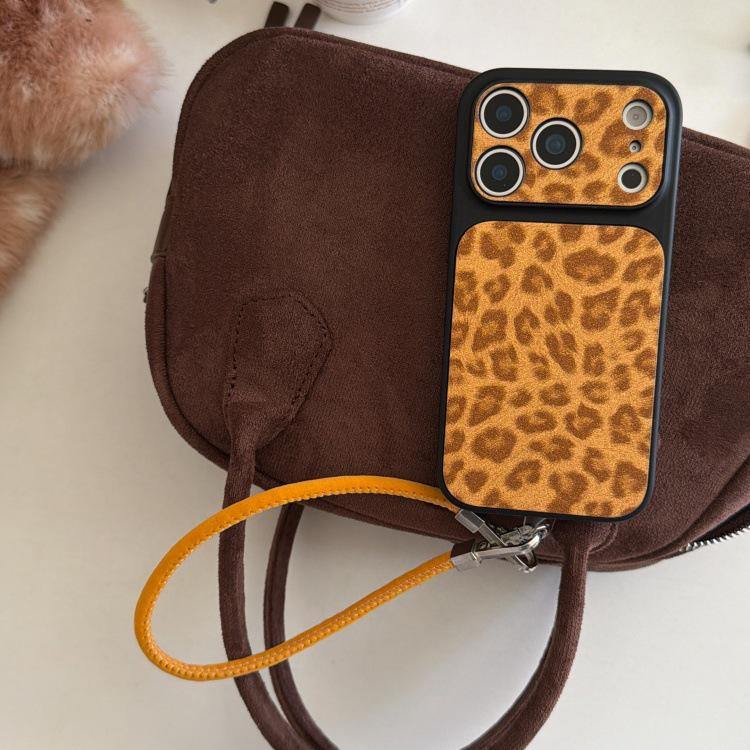 Korean Style Wild Leopard Print Phone Case for iPhone 14/15/16/17 Pro Max