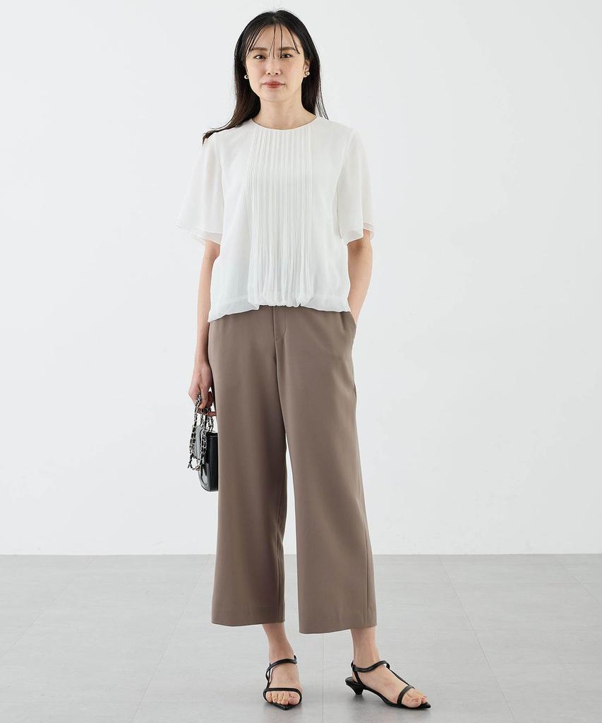 AC by Alpha Cubic Pleated Willow 351634 Women's Off-White Blouse,