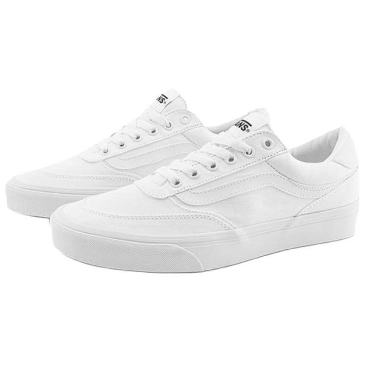 Vans Brooklyn Ls Classic Comfortable Slip Resistant Durable Low Top Skate Shoes Men sneaker White VN000D7QWWW