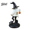 Spooky Halloween Desk Ornament Ghost Resin Figurine  Vintage Cute Holding Sturdy Statue Pumpkin Lantern for Indoor Home Table Decor Realistic Craft