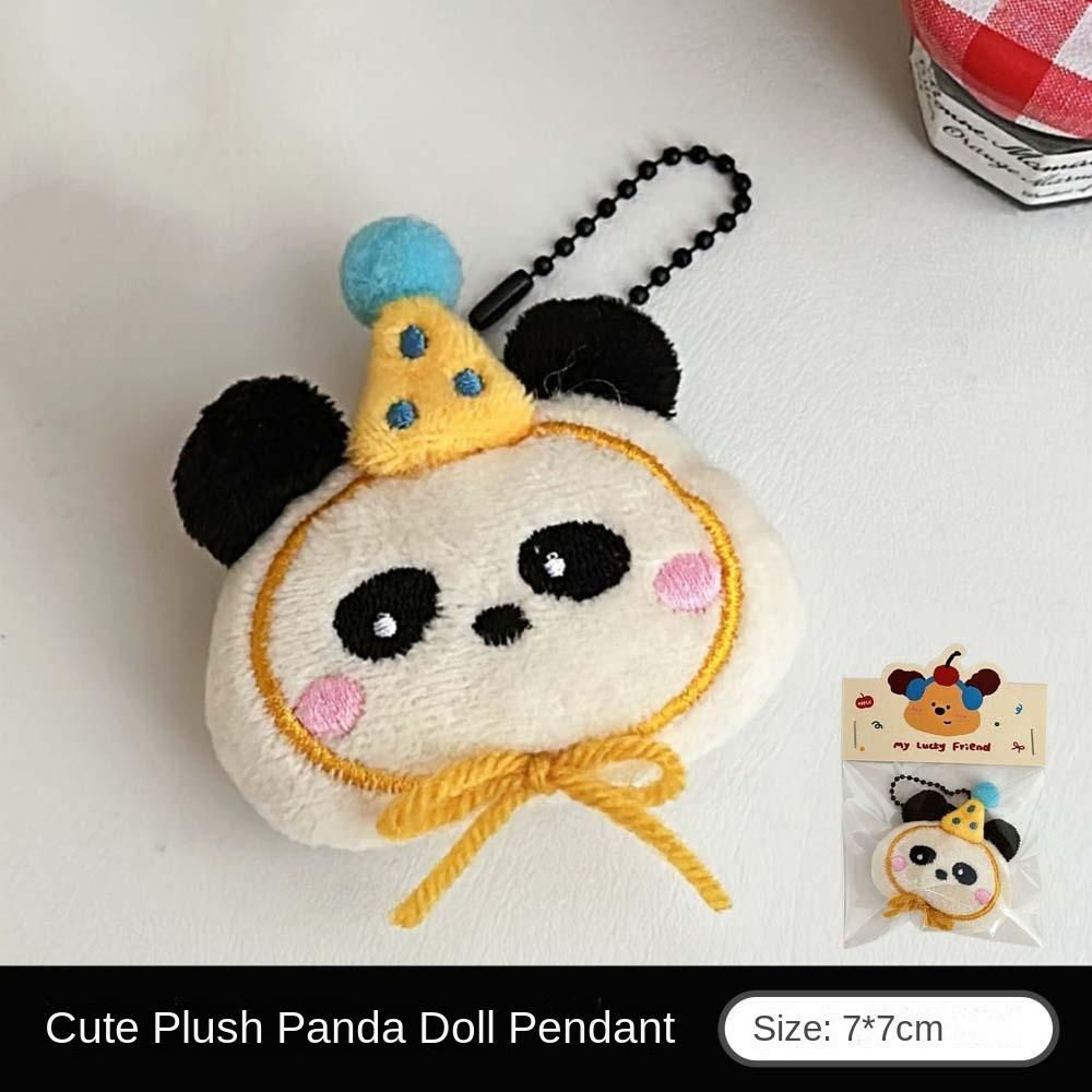 Animal Cat Dog Doll Plush Keyring Panda Bear Dog Cartoon Plush Pendant  Gift Toys
