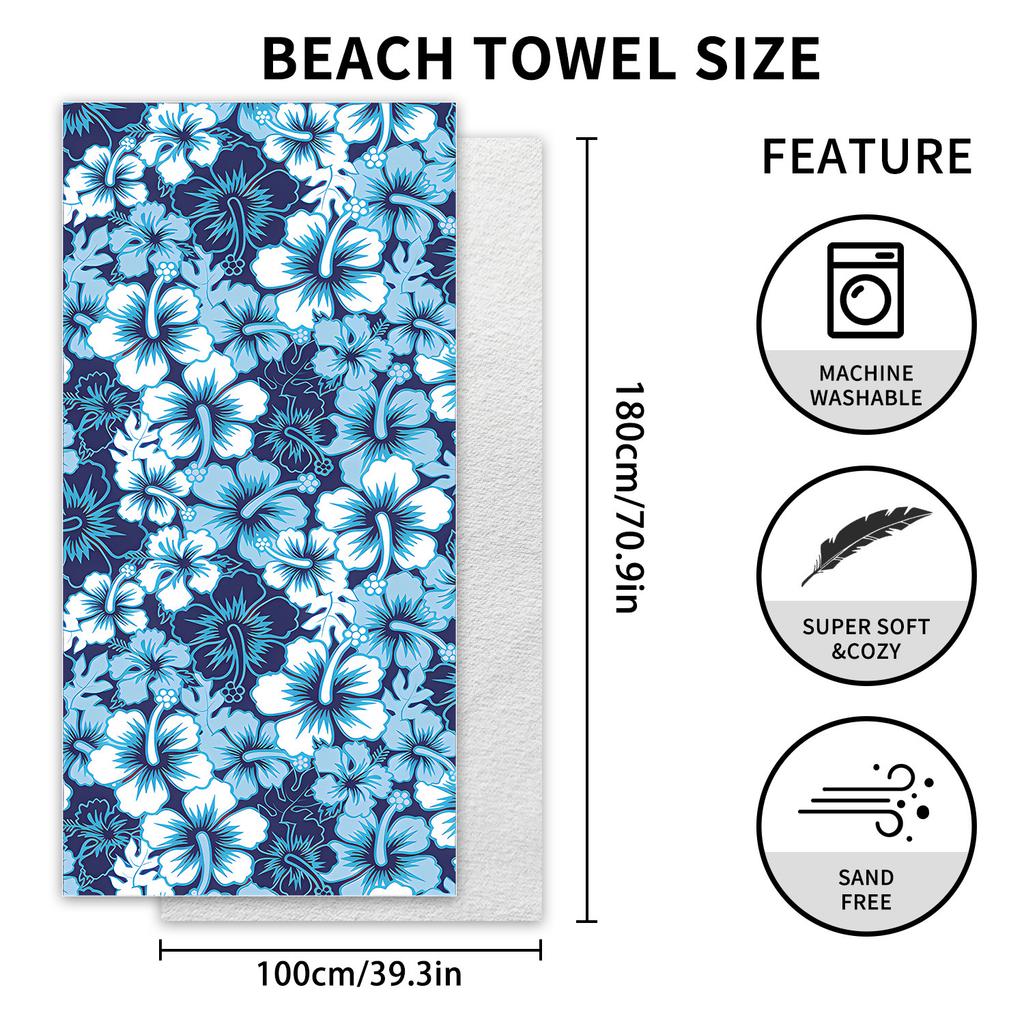 New, Double-sided Velvet Beach Towel Quick-drying Sports Towel Printed Bath Towel