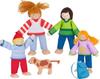 Biegepuppen 5 Per Set Camping-Familie H= 9,5-11 Cm, Holz, Teile,