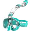 Snorkel Mask Foldable Anti-Fog Diving Mask Set with Full Dry Top System for Free Swim Professional Snorkeling Gear Adults Kids