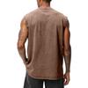 Gilet Casual da Uomo Lavato all'Americana Senza Maniche, Top T-shirt da Uomo Retro in Cotone Girocollo