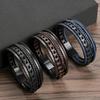 Trendy Men'S Accessories Alloy Magnetic Buckle Multi Layer Retro Leather Rope Braided Bracelet Bracelet  Dressing