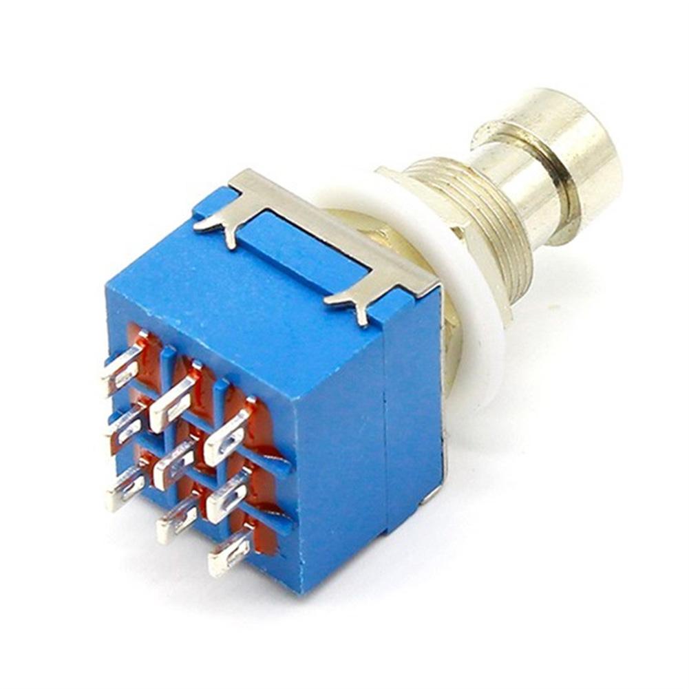 Selbstverriegelnder 3PDT Fußschalter 9 Pin EIN-EIN für Gitarreneffektpedalbox True Bypass Stomp-Schalter Kunststoffgehäuse