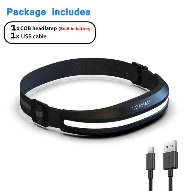 Powerful Portable COB Headlamp USB Rechargeable Red and White Light Work Light Outdoor Camping Fishing Night Running Headlight