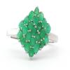 Emerald Marquise Ring, 925 Sterling Silver, Rhodium Plated Band, Stackable Wedding Ring