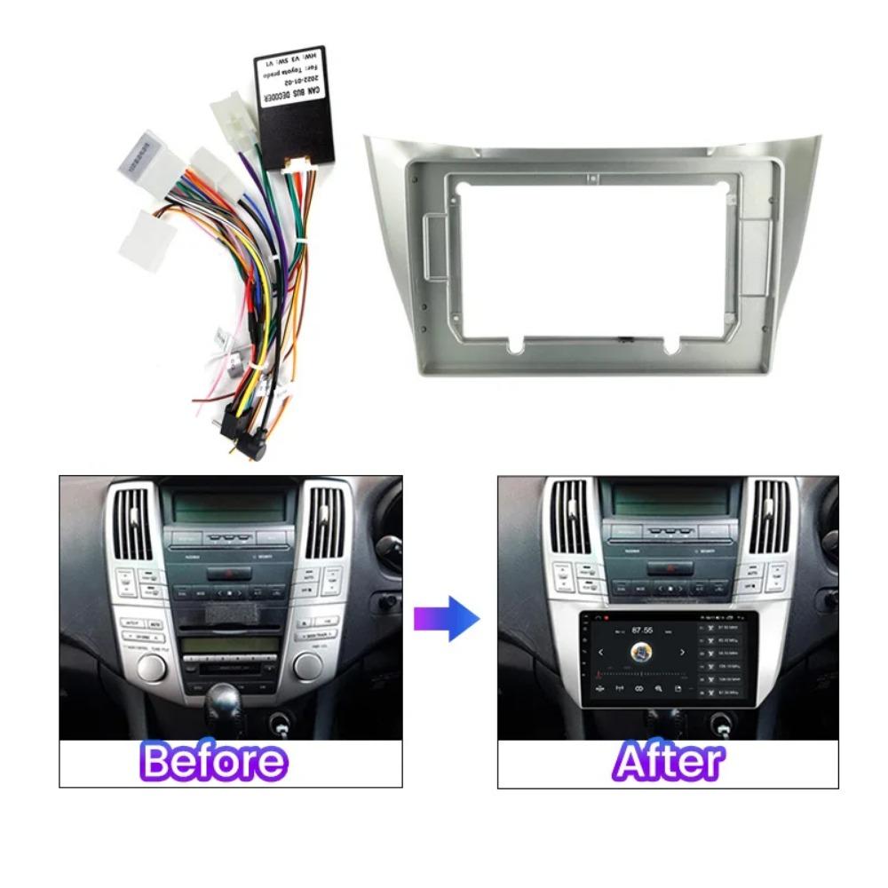 2 Din 9 Inch Car Radio Installation GPS Plastic Fascia Panel Frame for LEXUS RX 300 RX 330 RX 350 2003-2009 Dash Mount Kit Bezel