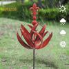 Kovový větrník Lotosový květ Zahrada Kovový větrný mlýn Otáčení o 360 stupňů Odolný proti UV záření Dvouvrstvý Velký větrník Dekor