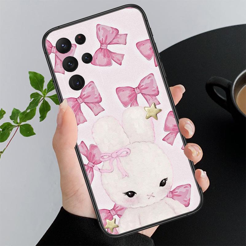 Cute Rabbit Cartoon Funda Phone Case For Samsung Galaxy S25 S24 S23 S22 S21 Ultra S24 S23 S22 S21 S25 Plus S24 S20 FE