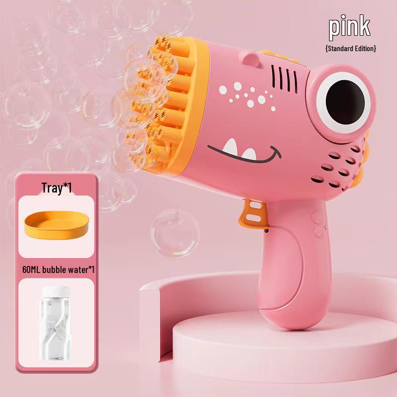 Cross 29-Hole Airplane Bubble Machine Kids' Toy - Multi-Hole Gatling Bubble Gun with Lights