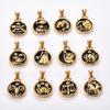 Stainless Steel 12 Constellation Pendant Necklace for Women Gold Zodiac Sign Charm Astrology Metal Jewelry Birthday Gift
