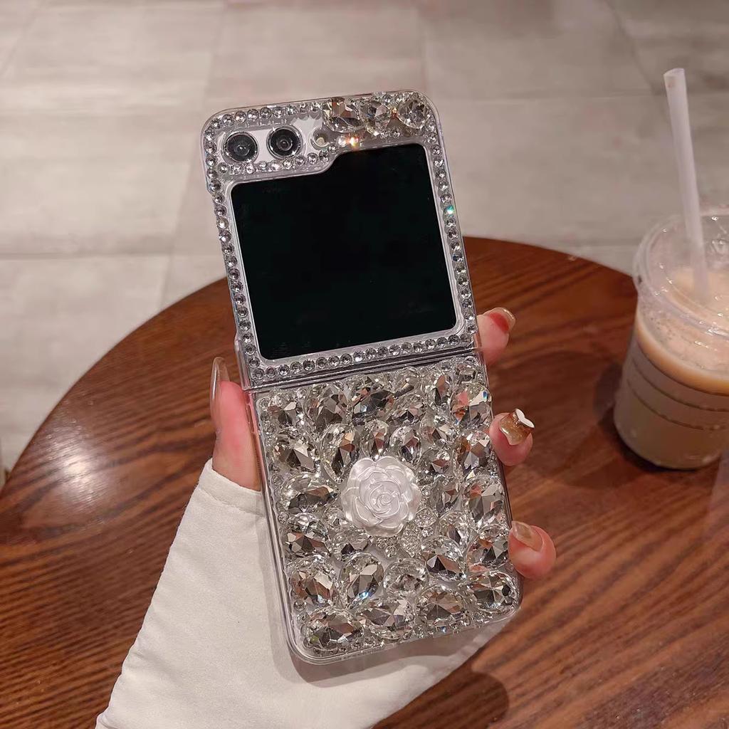 Εξατομικευμένη Κρυστάλλινη Αναδιπλούμενη Θήκη Τηλεφώνου Πλήρους Οθόνης για Samsung Galaxy Z Flip 6 5 4 3