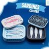 Cute Design Sardine Clicker Press Sound Device Sardine Tin Decompression Toy  Bag Accessory