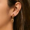 Copper Plated 18k Gold Interlocking Minimalist Circle Earrings For Women
