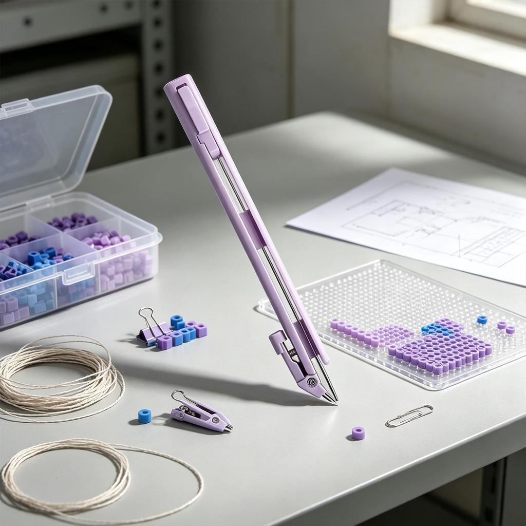 Fuse Bead Dispenser Pen Press-Type Precision Pick-Up Tool For Perlers Beads, Easy Craft Positioning Pen For Kids Adults Home