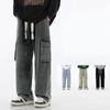 Autumn Men Cargo Jeans Baggy American High Street Y2K Pocket  Overalls Fashion Streetwear Vintage Wide Leg Pants