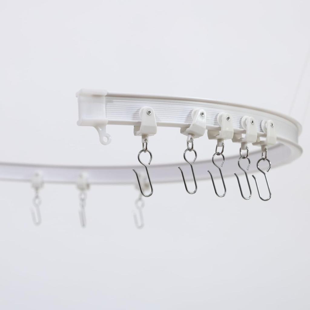 Flexible Ceiling Curtain Track, Bendable Curved Curtain Rail Ceiling Mount for Room Divider, Privacy Living Room and Bathroom, Drop Ceiling Shower