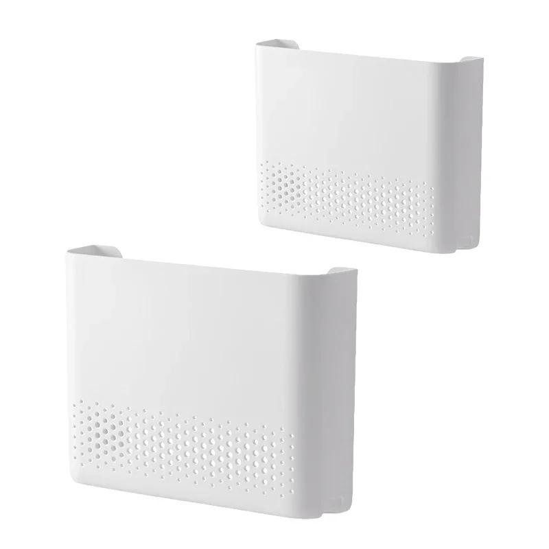 Wireless Router Storage Box Punch-Free Wall-Mounted Wifi Router Holder Storage Shelf Space-Saving for Living Room