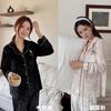 1 Light Luxury Velvet Pajamas Set Autumn and Winter New Long-sleeved Lapel Cardigan Soft Skin-friendly Loungewear Two-piece Set