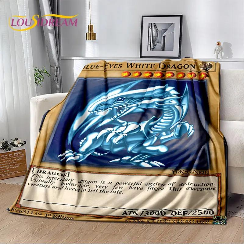 YuGiOh MONSTER CARD Anime Cartoon Soft Plush Flannel Throw Blanket for Living Room Bedroom Bed Sofa Picnic D