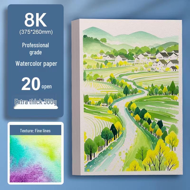 300g Watercolor Postcard Paper - Thick, Medium Rough Texture, Wood Pulp, Square, Blank Cardstock for Painting and Drawing