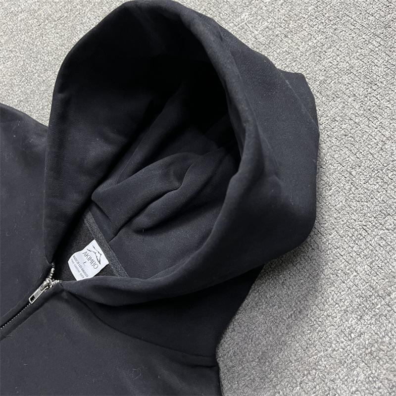 AKIMBO Trendy Mikina na zip s potiskem loga - Podzim/Zima Mikina s plyšovou podšívkou