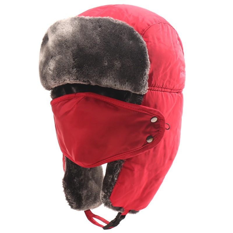 Unisex Winter Warm Hat With Ear Neck Protection Windproof Ski Cap Foldable Adjustable Beanie
