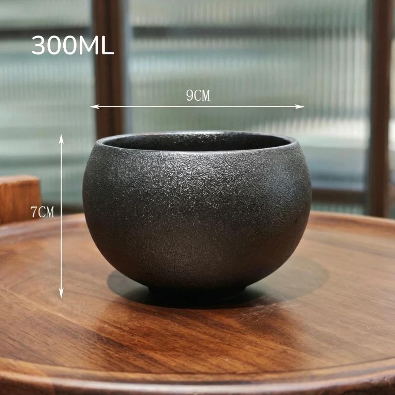 1/2Pcs Tea Cup Creative Japanese-Style Coffee Cup Set Ceramic 300Ml Coffee Mug Matte Texture With Base Coffee Shop Accessories