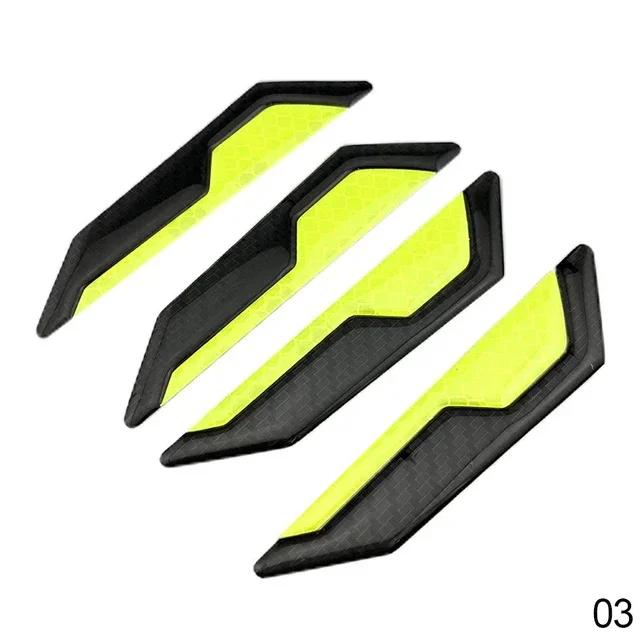 

Universal 4PCS Body Sticker Reflective Warning Sticker Decoration Anti-Scratch Modified Door Bumper Strip Car Accessories зелений