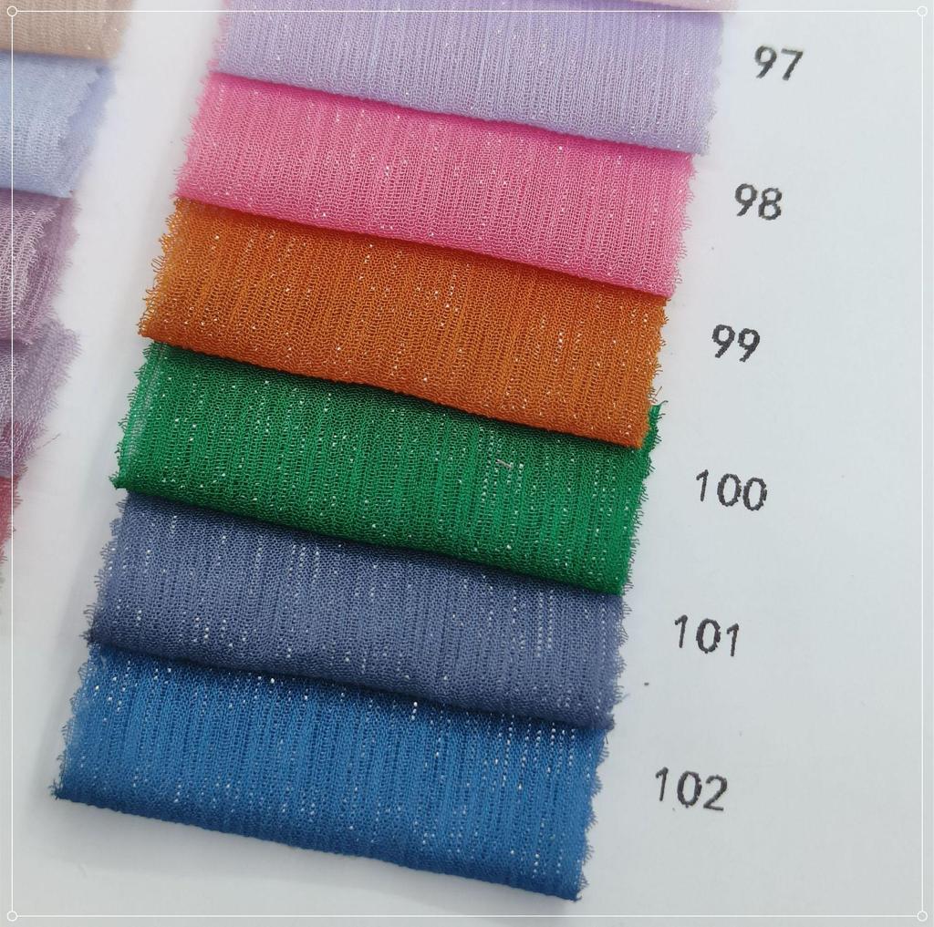 Silver Silk Crepe Skirt Fabric with Glittering Yarn - Lolita Chiffon Hanfu for Spring/Summer Women's Fashion