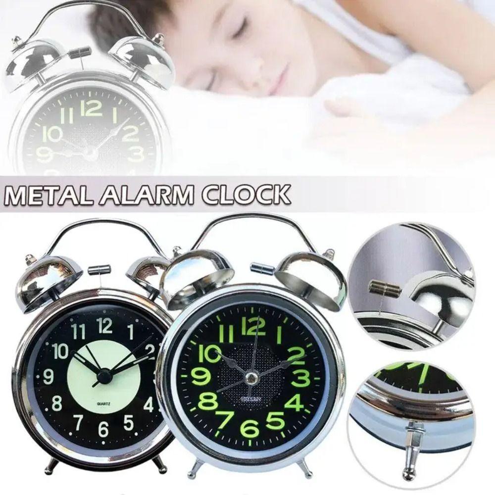 

With Nightlight Super Loud Alarm Clock Retro Silent Table Desk Clocks Heavy Sleepers