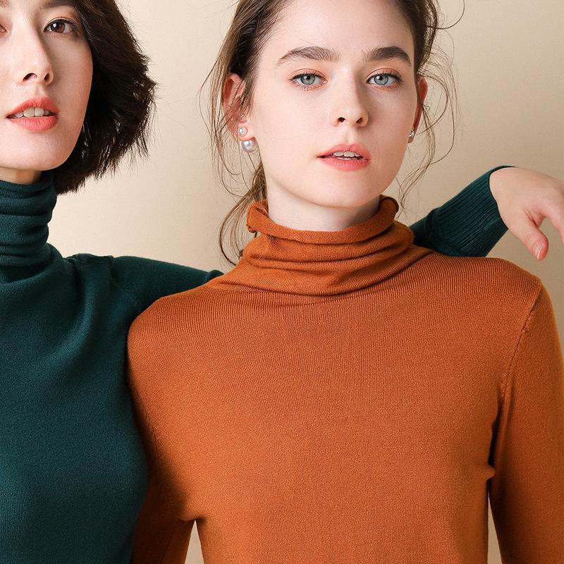 2024 Autumn/Winter Women's Korean Style Slim Fit Knitted Sweater with Pile Collar