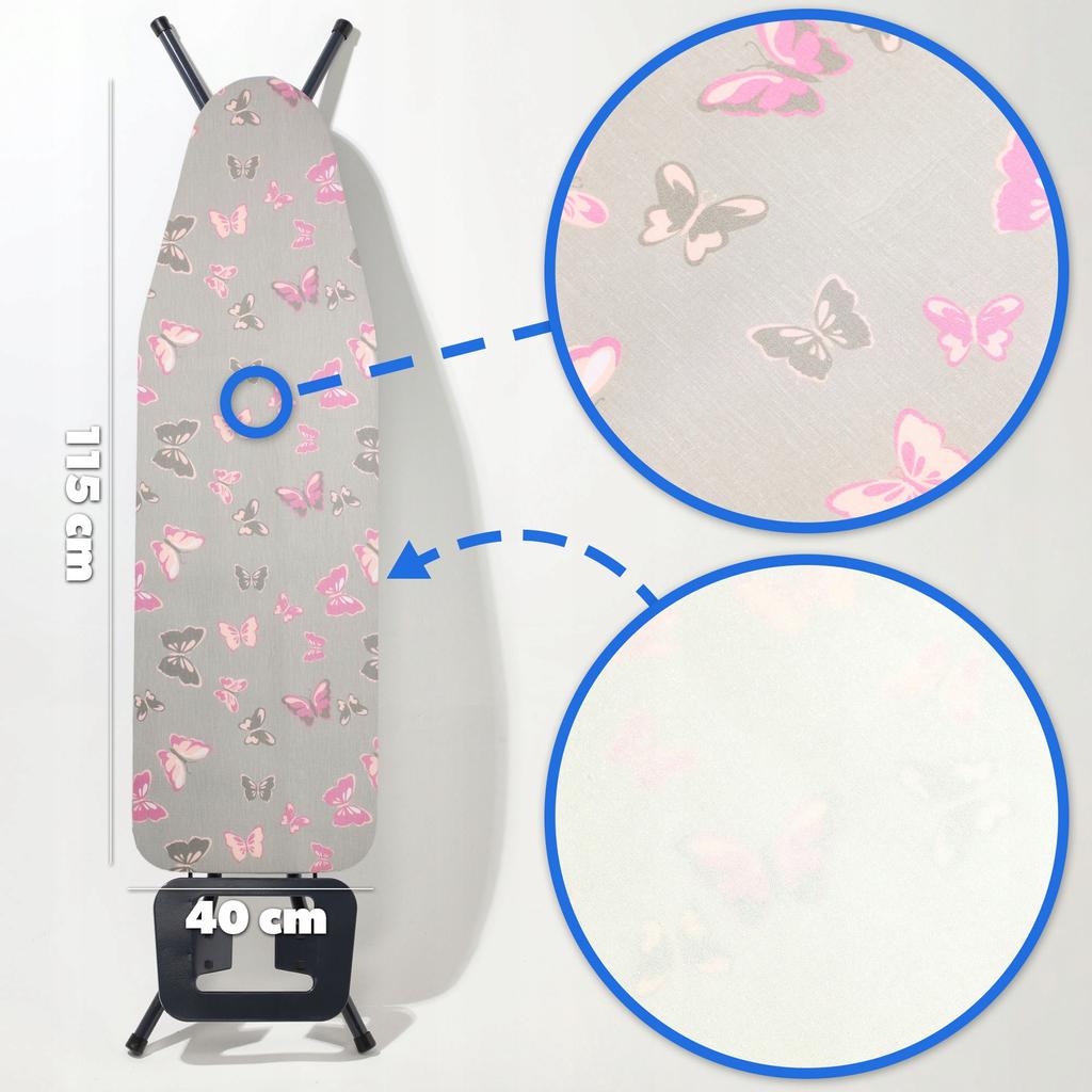 KADAX Pokrowiec Na Deskę 115x40cm Do Prasowania Podkład Naciągany Motyle