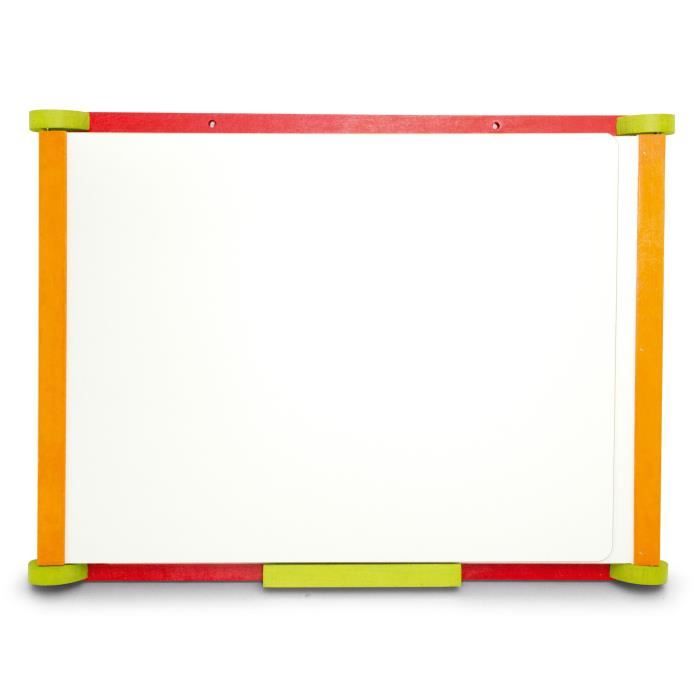 Jeujura Tableau en bois Triptyque 3 faces (1 magnétique et 2 à craie)