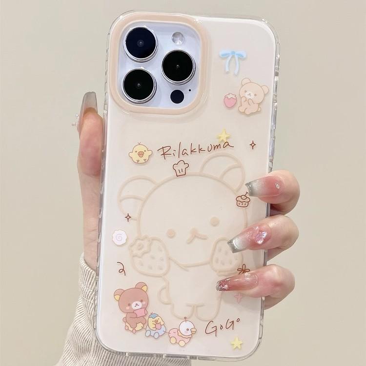 Single Layer Cute Bear for Apple 16 Phone Case New for IPhone 15 Promax Girls 14 Pro Fun