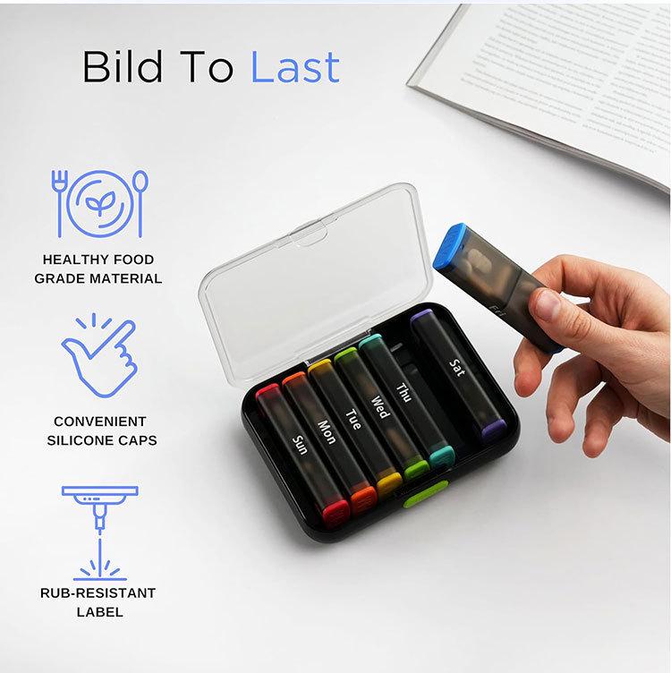 Cross-Border Portable Pill Box Organizer: 7-Day Multi-Compartment Sealed Pill Dispenser